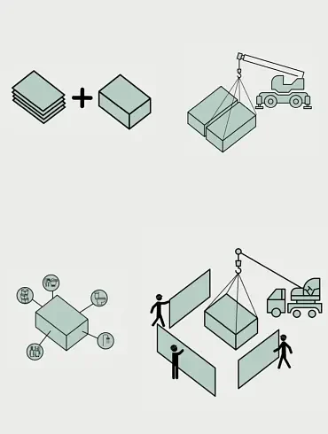 diagram showing off-site build and construction